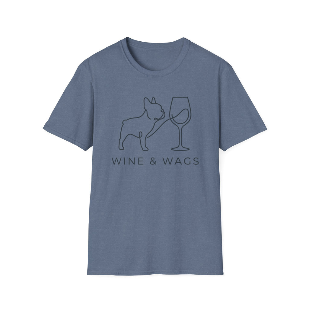 Wine & Wags T-Shirt — Dog and Wine Glass Tee