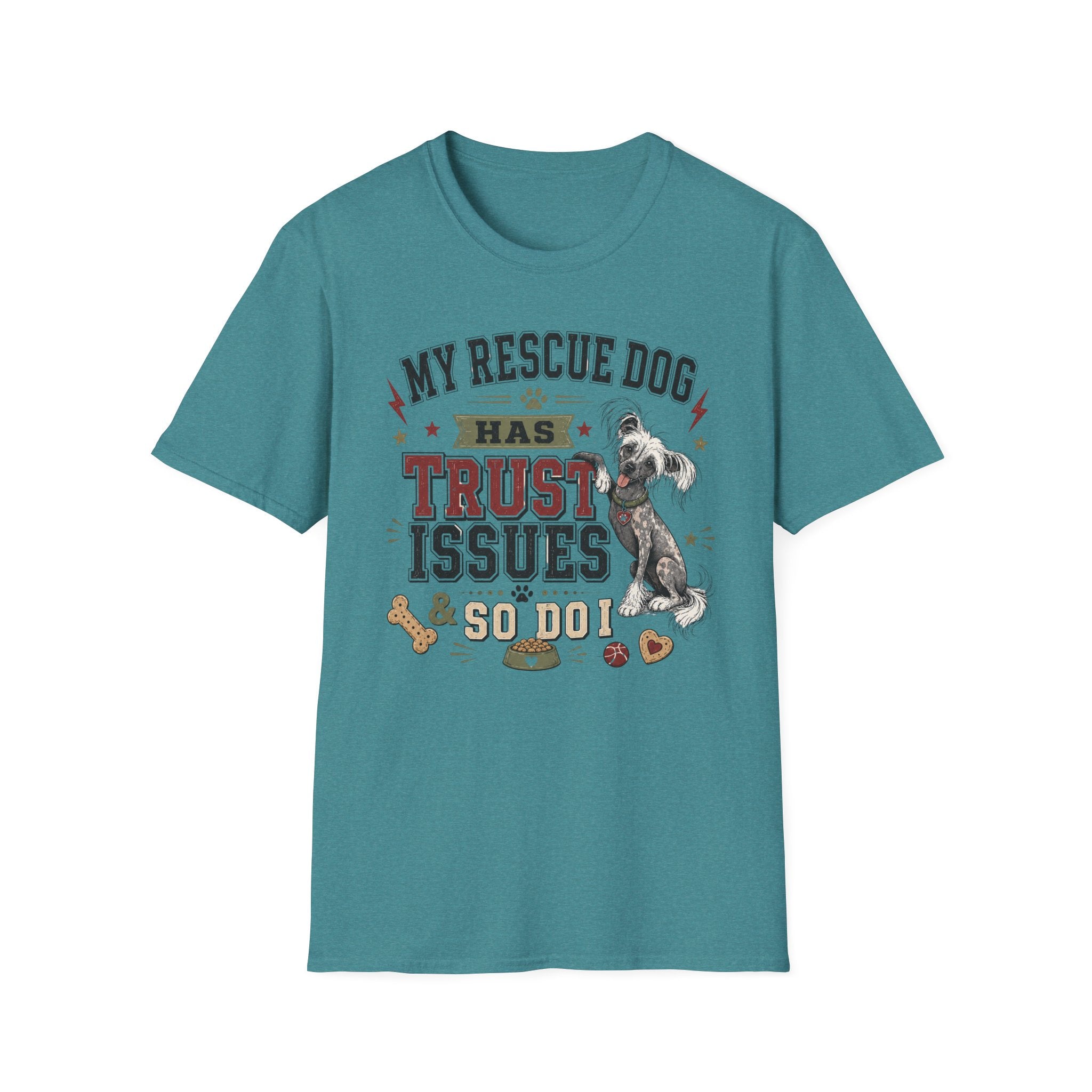 My Rescue Dog Has Trust Issues T-Shirt —Chinese Crested Rescue Dog Owner Tee