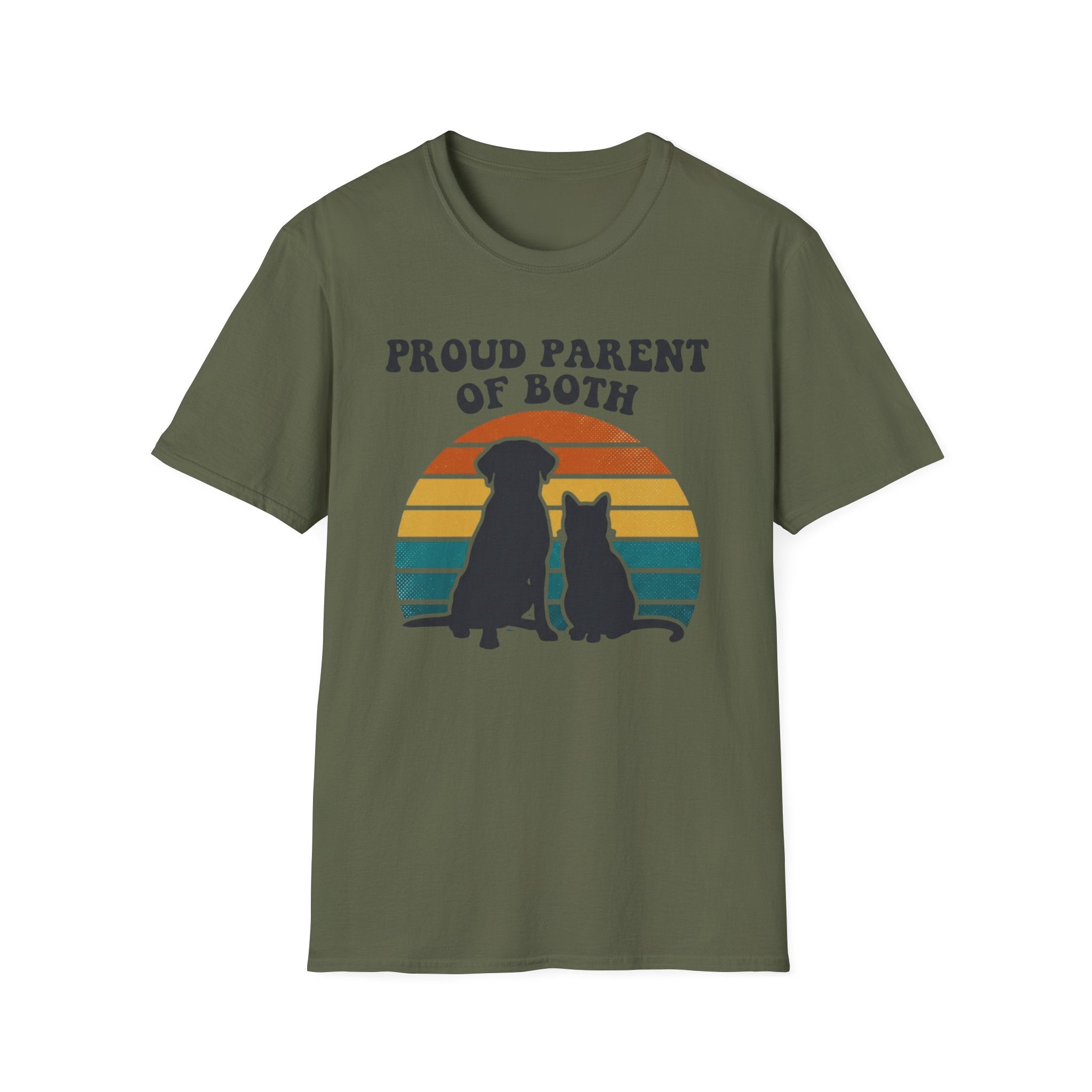 Proud Parent of Both T‑Shirt — Dog & Cat Pet Lover Tee
