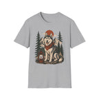 Husky Lantern T-Shirt — Retro Camping Dog Tee