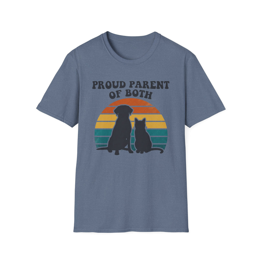 Proud Parent of Both T‑Shirt — Dog & Cat Pet Lover Tee