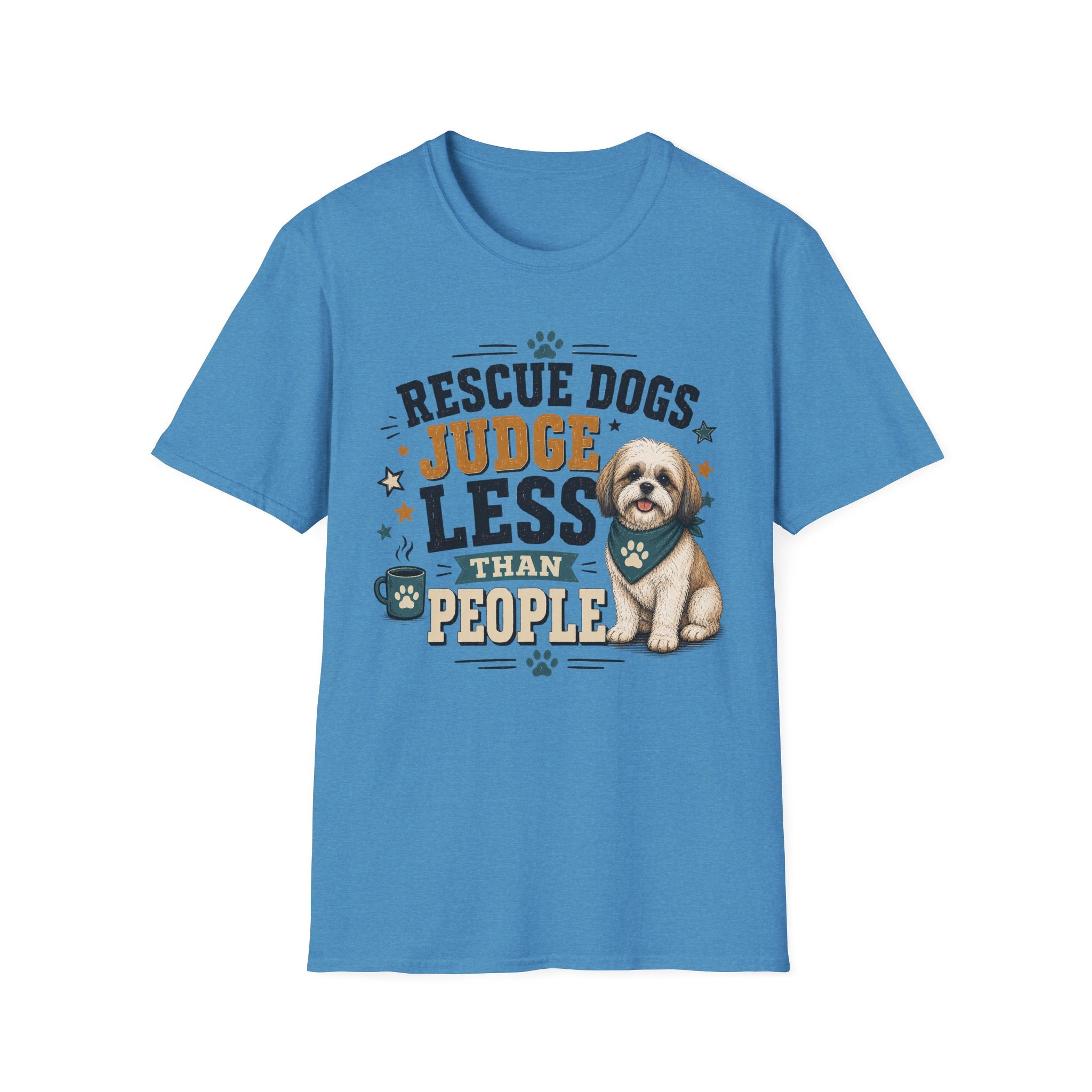 Rescue Dogs Judge Less Than People T-Shirt — Cute Maltese Rescue Tee