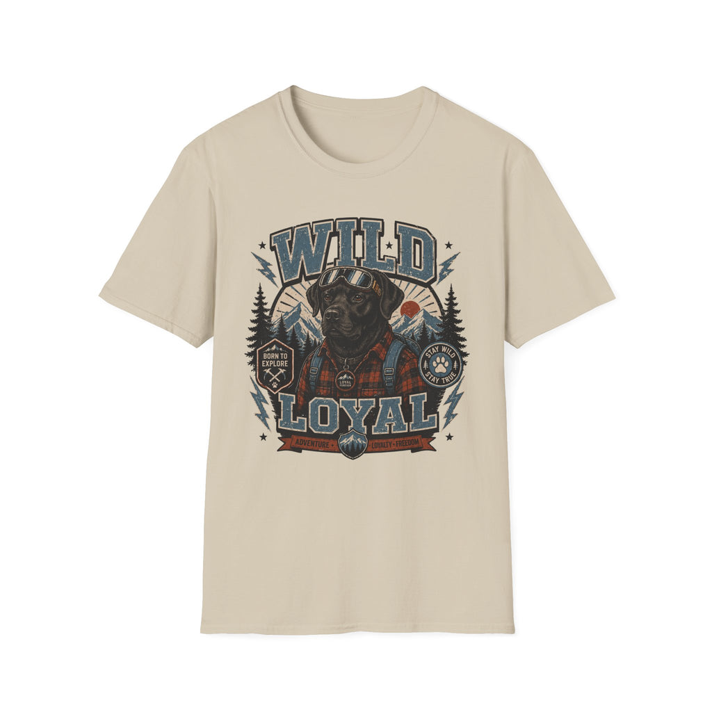 Wild & Loyal Dog T-Shirt — Vintage Lumberjack Black Labrador Design