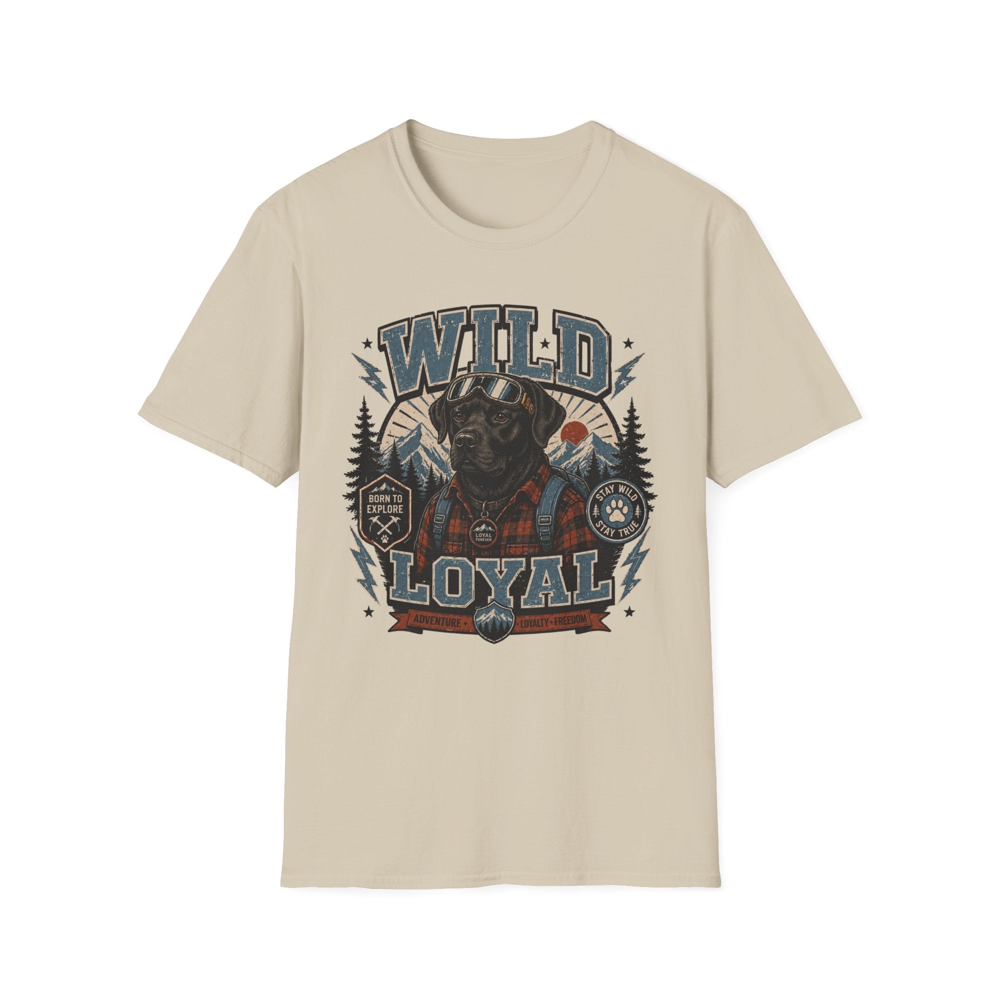 Wild & Loyal Dog T-Shirt — Vintage Lumberjack Black Labrador Design