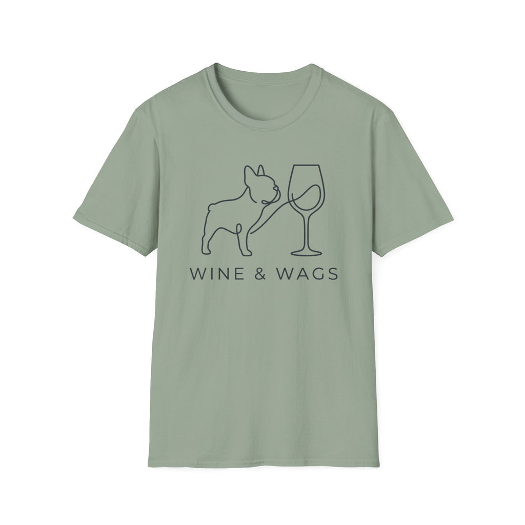 Wine & Wags T-Shirt — Dog and Wine Glass Tee
