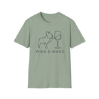 Wine & Wags T-Shirt — Dog and Wine Glass Tee
