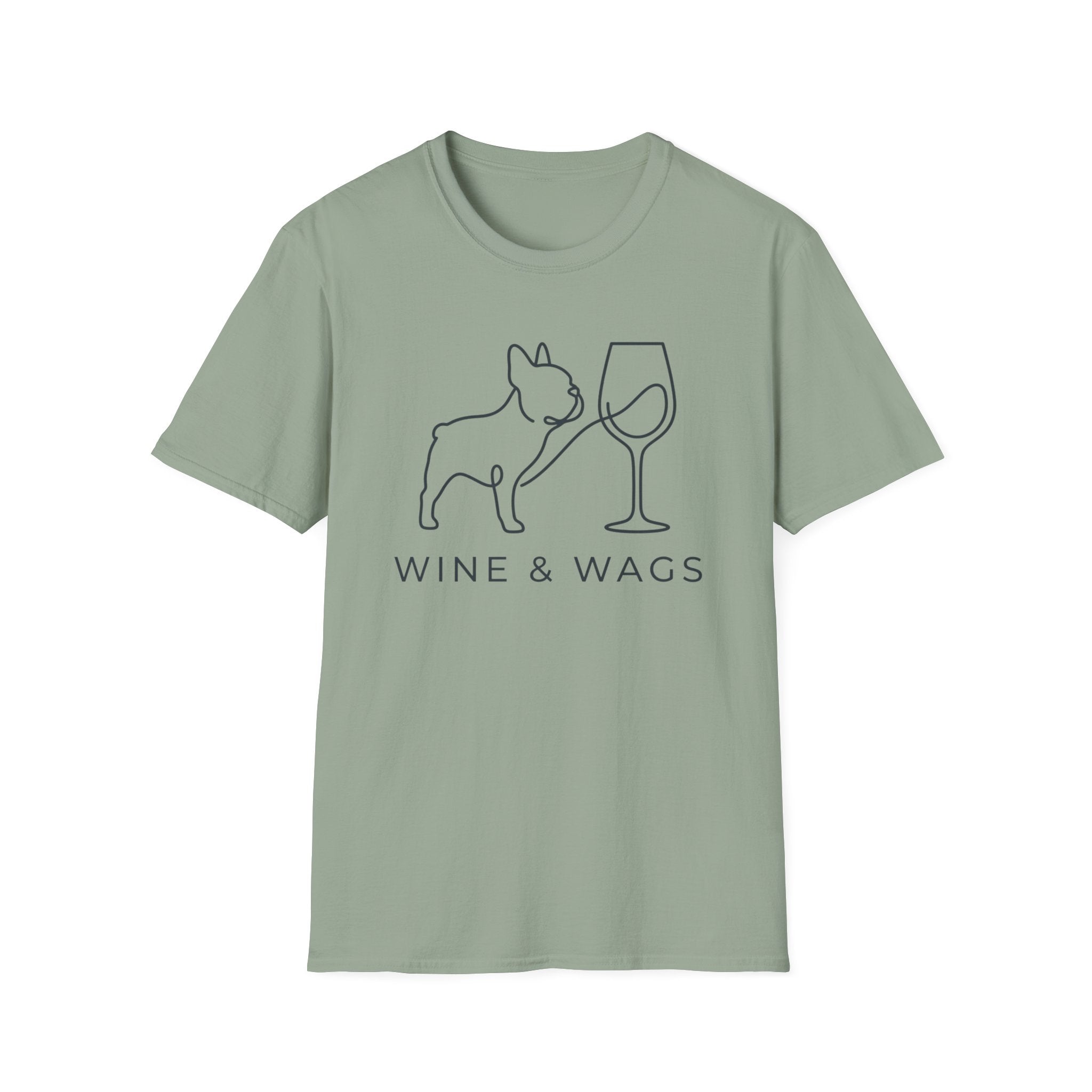 Wine & Wags T-Shirt — Dog and Wine Glass Tee