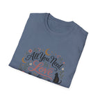 All You Need Is Love & A Cat T-Shirt — Floral Cat Lover Tee