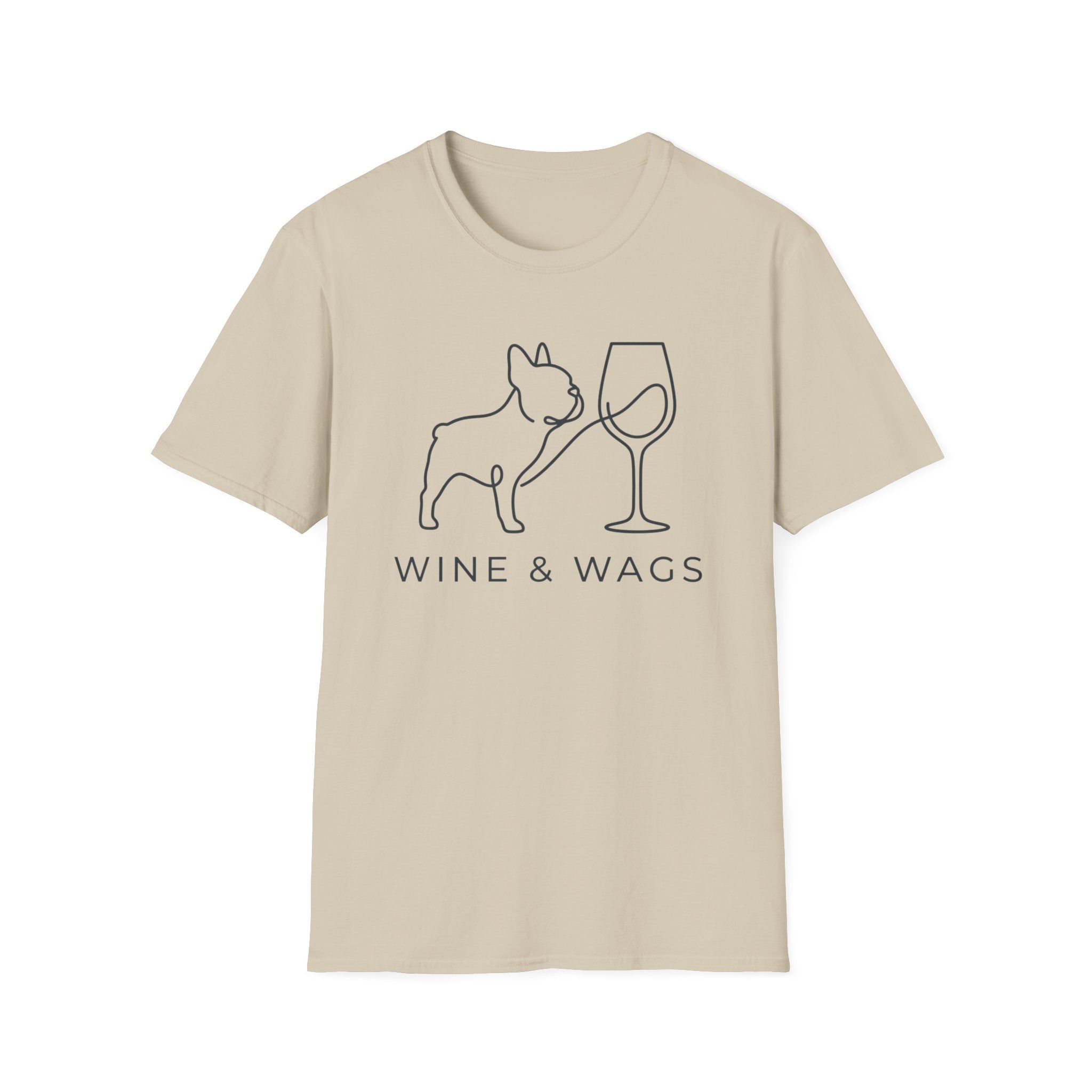 Wine & Wags T-Shirt — Dog and Wine Glass Tee