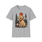 Yellow Lab Lantern T-Shirt — Retro Camping Dog Tee