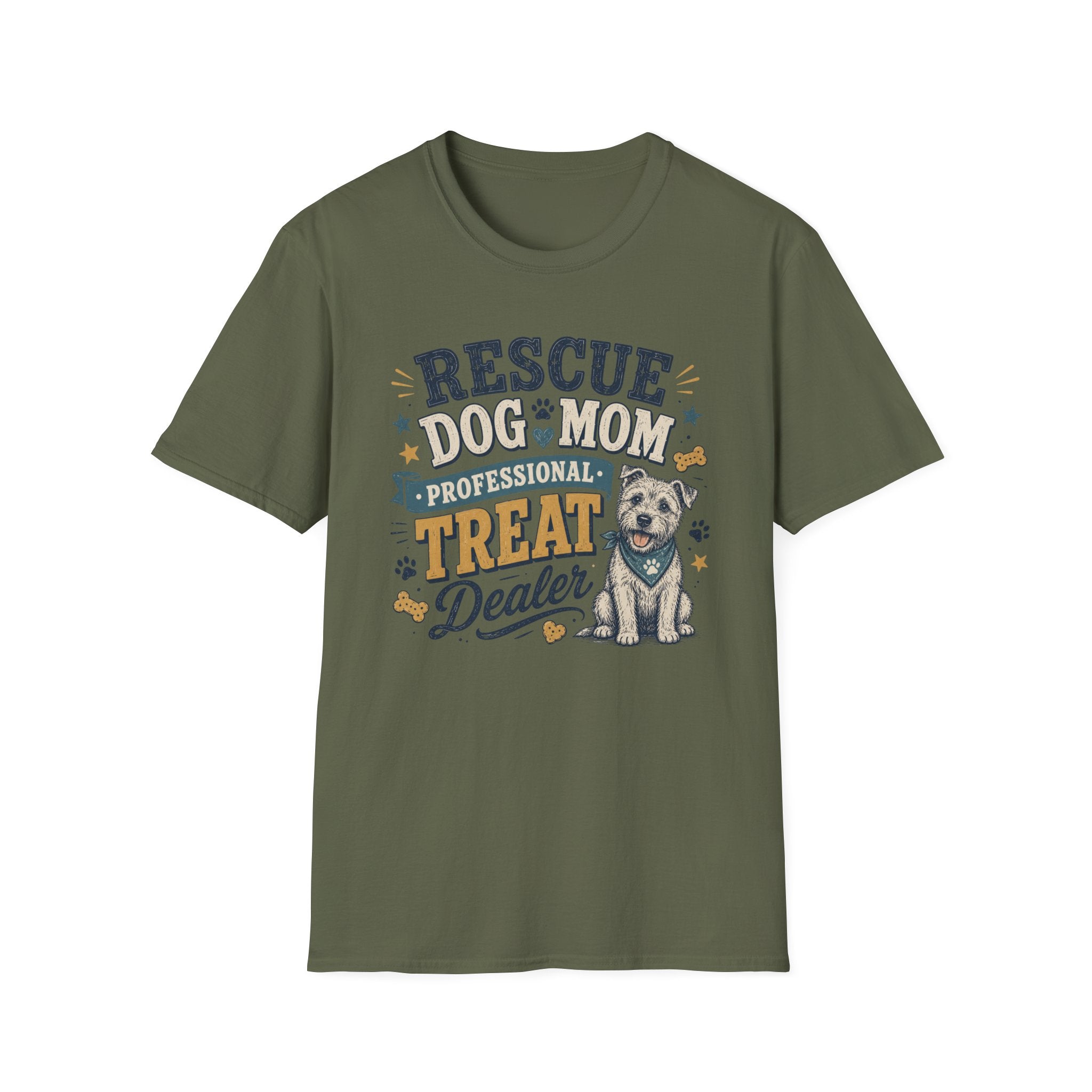 Rescue Dog Mom T-Shirt — "Professional Treat Dealer" Cute Rescue Puppy Tee