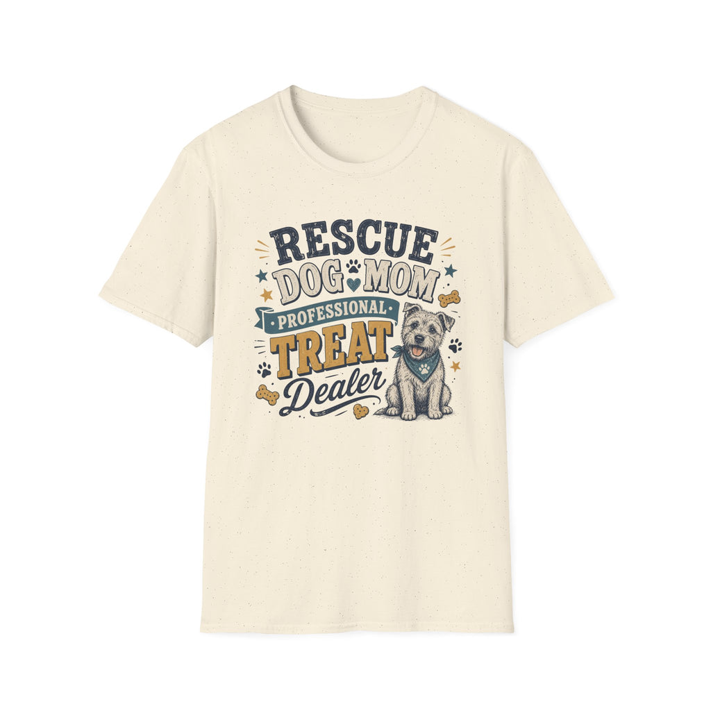 Rescue Dog Mom T-Shirt — "Professional Treat Dealer" Cute Rescue Puppy Tee