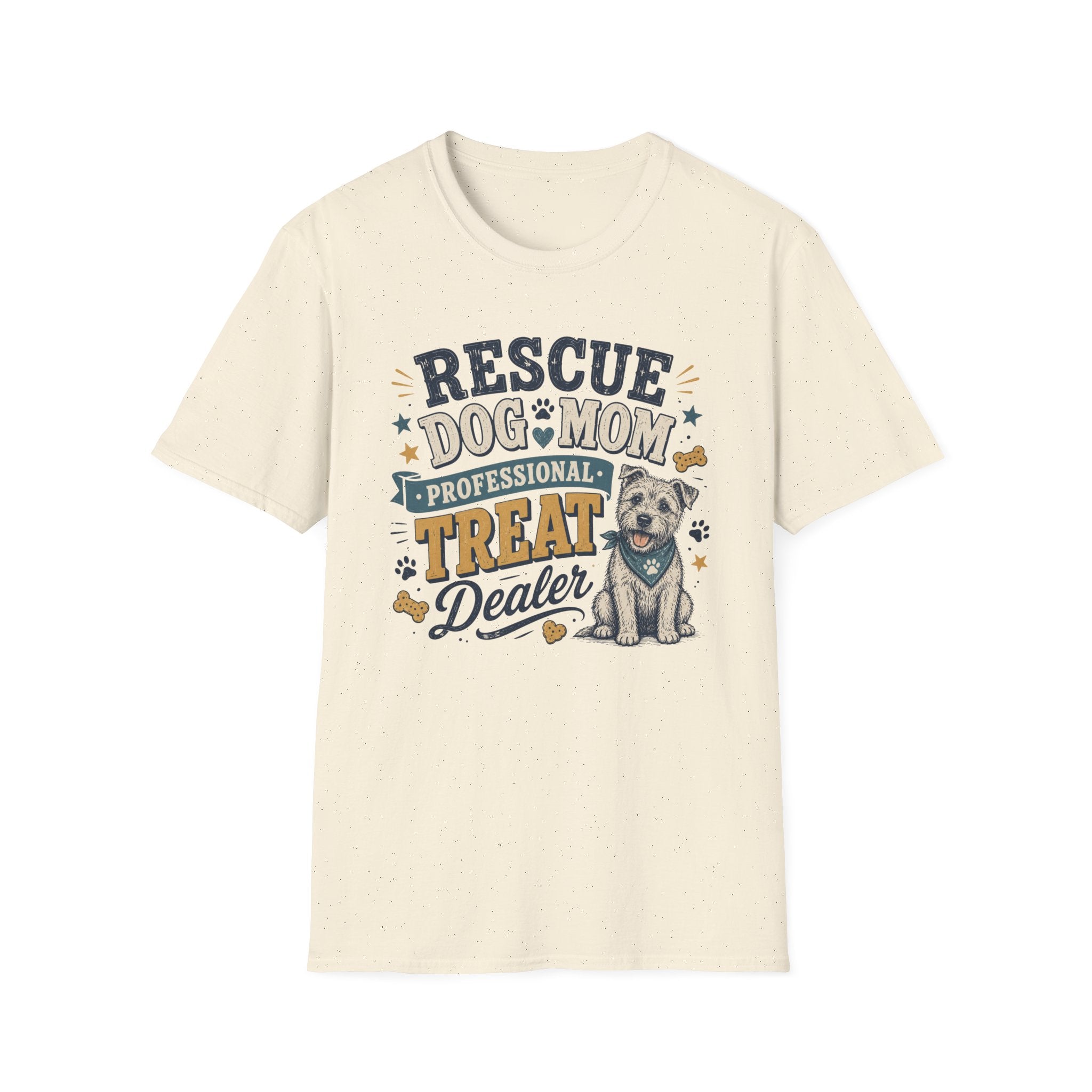 Rescue Dog Mom T-Shirt — "Professional Treat Dealer" Cute Rescue Puppy Tee
