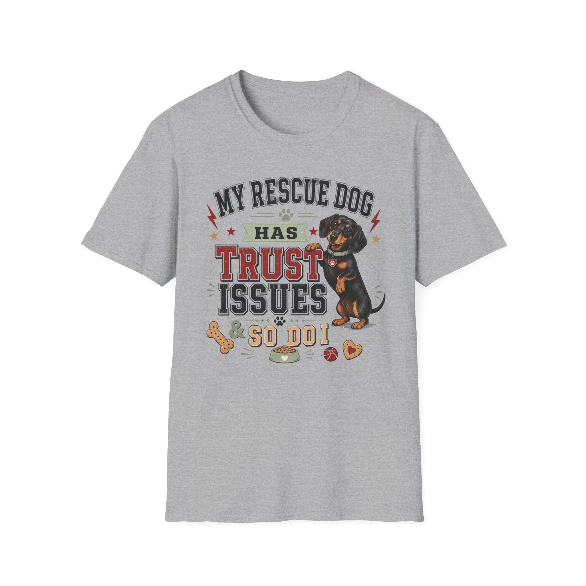 My Rescue Dog Has Trust Issues T-Shirt —Dachshund Rescue Dog Owner Tee