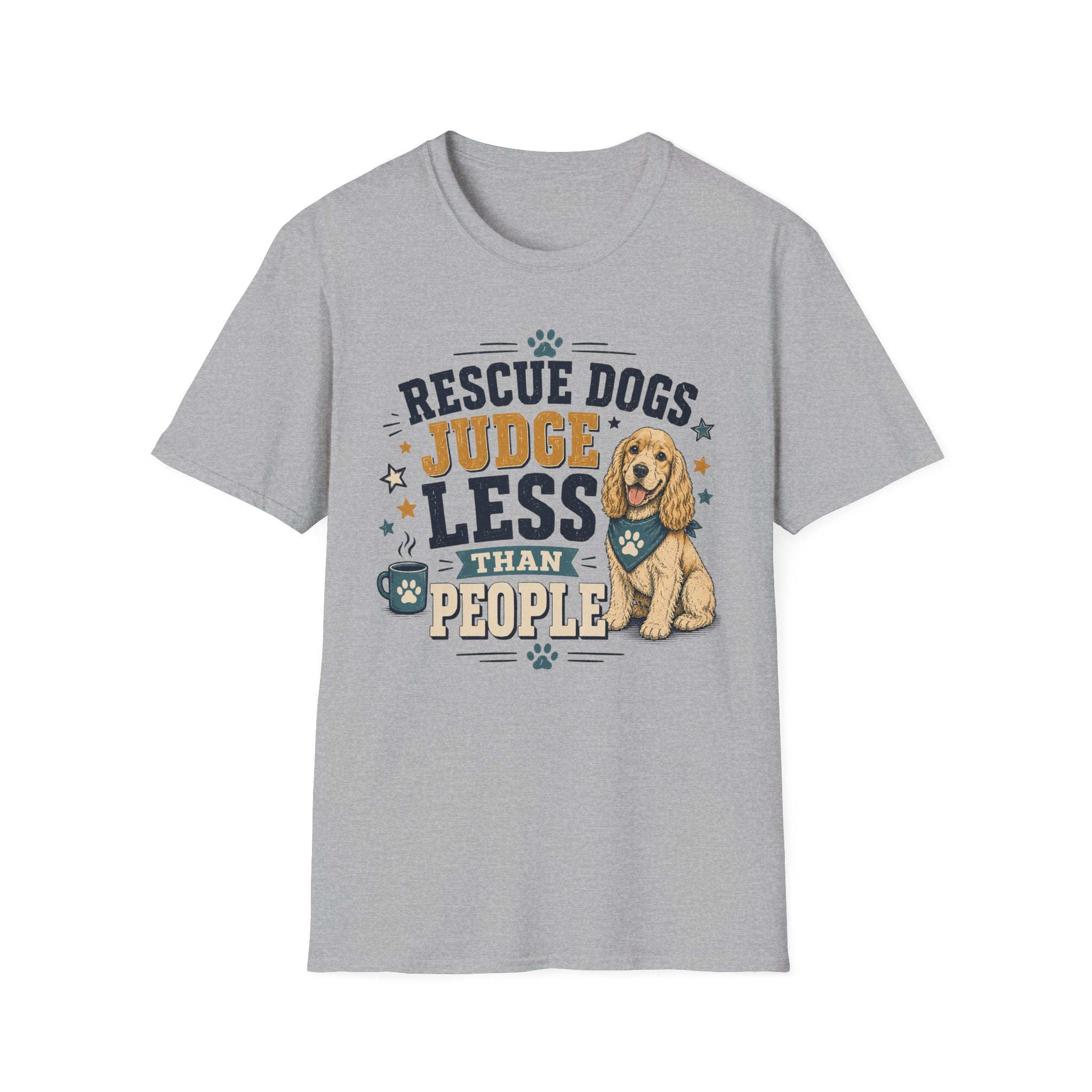 Rescue Dogs Judge Less Than People T-Shirt — Cute Cocker Spaniel Rescue Tee