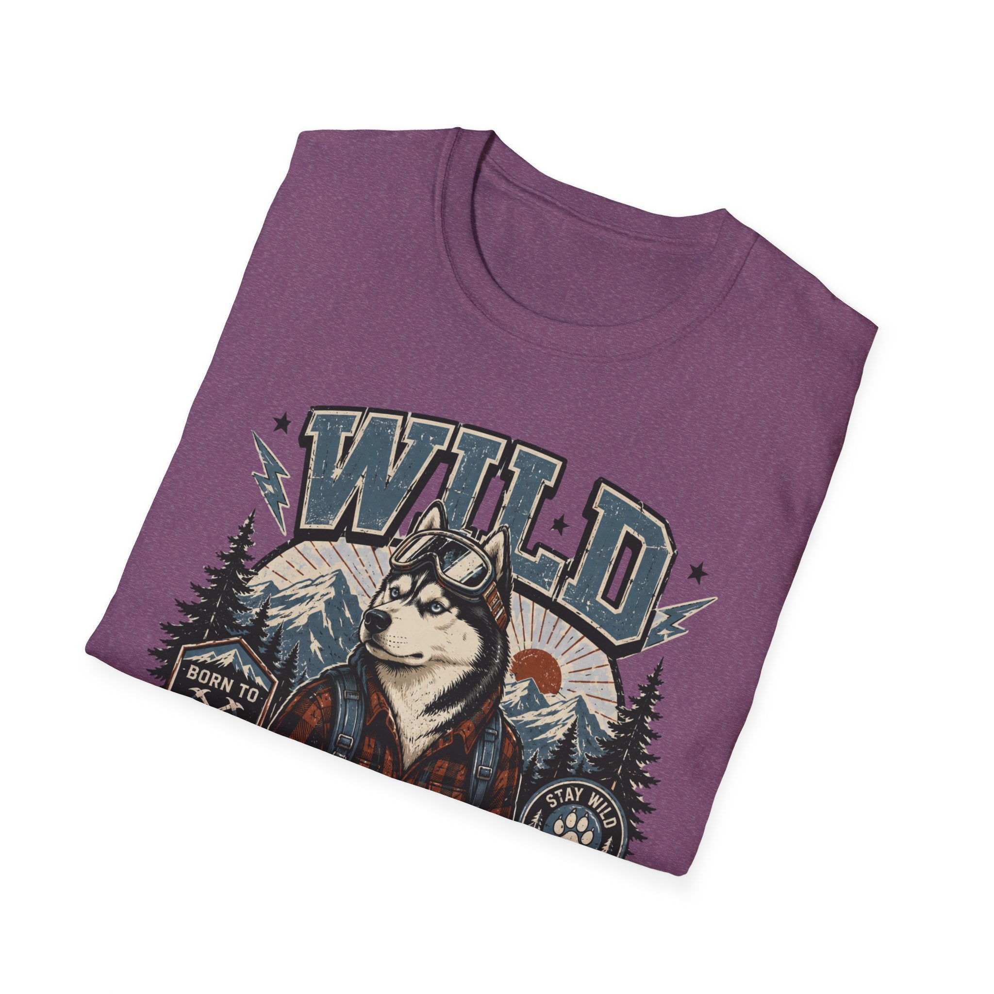 Wild & Loyal Husky T-Shirt — Vintage Mountain Dog Tee