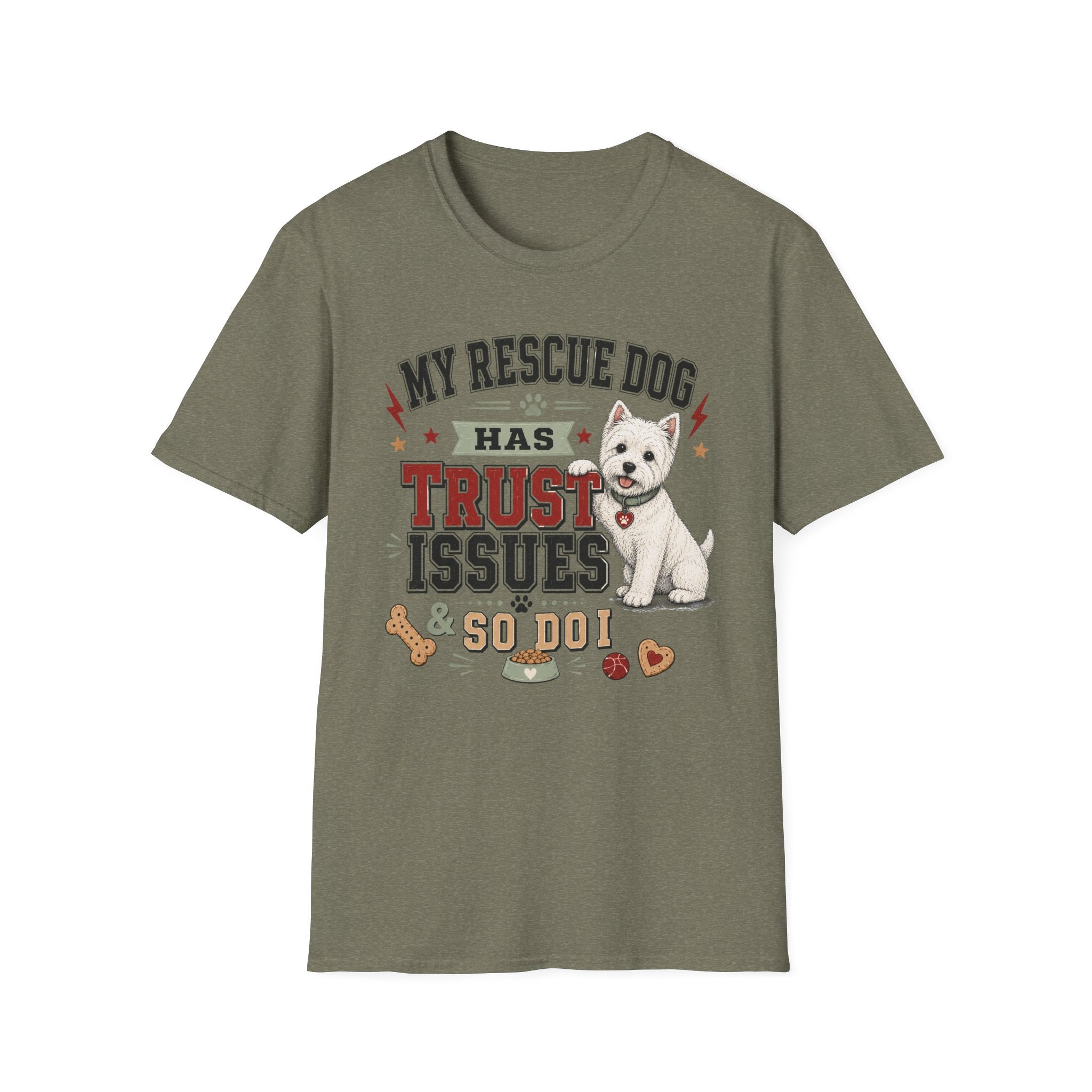 My Rescue Dog Has Trust Issues T-Shirt —Westie Rescue Dog Owner Tee