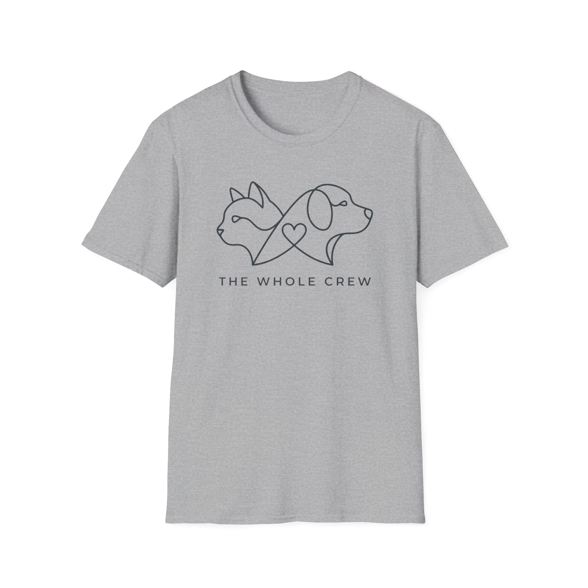 Dog & Cat Crew T‑Shirt — The Whole Crew Pet Lover Tee