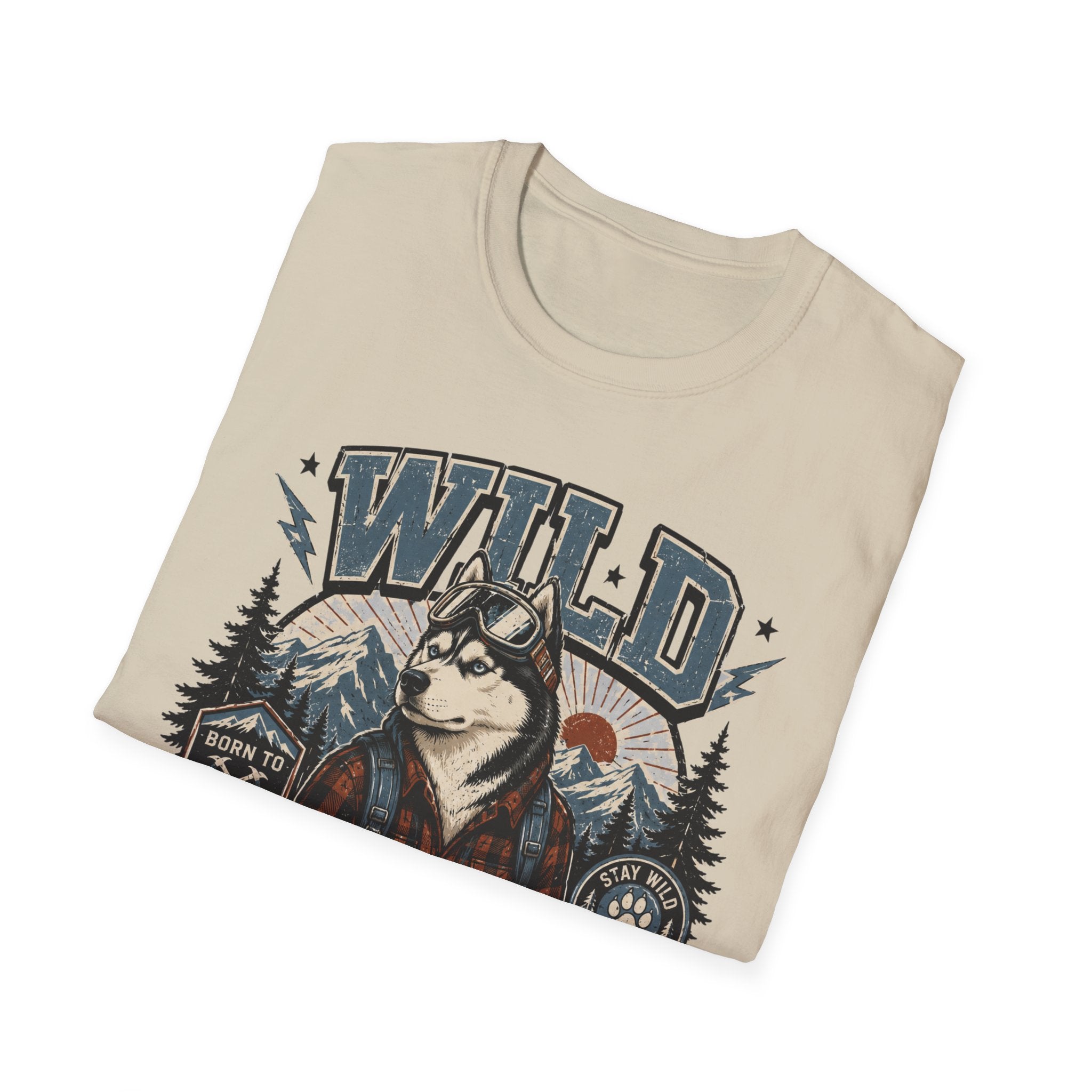 Wild & Loyal Husky T-Shirt — Vintage Mountain Dog Tee