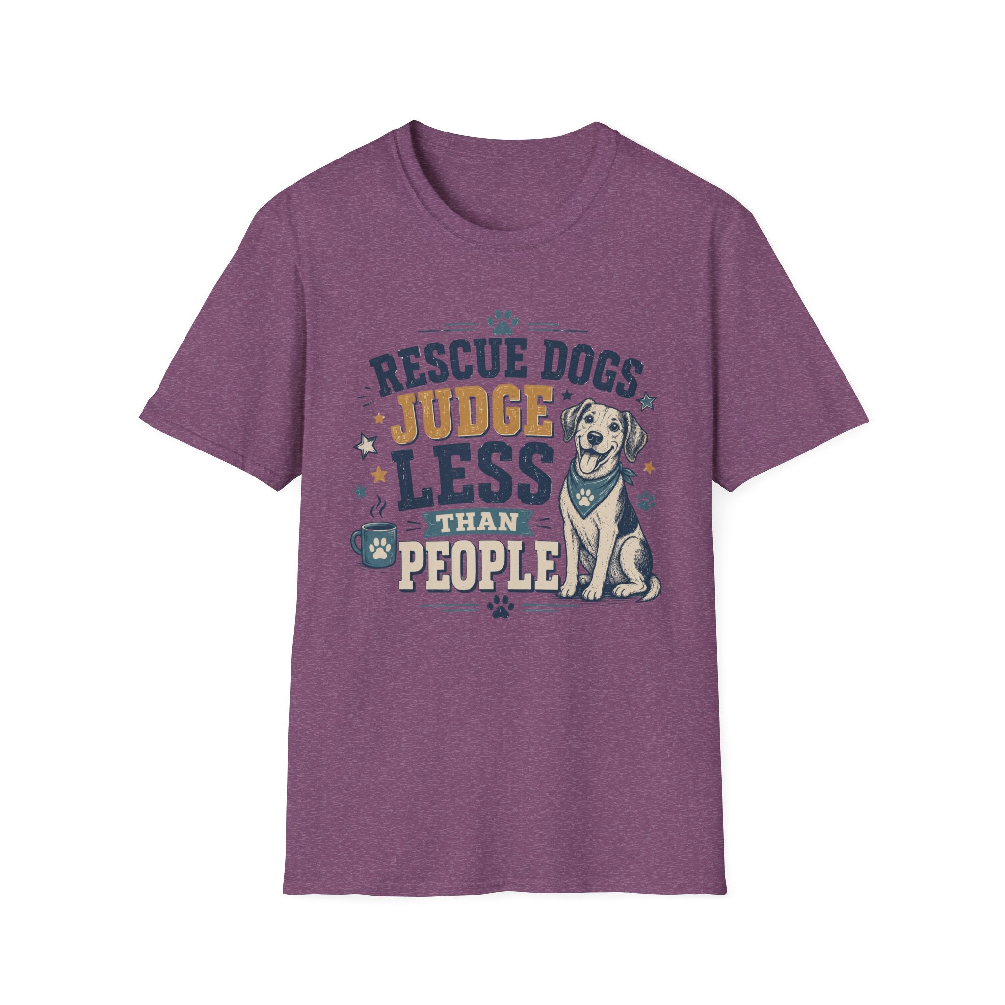Rescue Dogs Judge Less Than People T-Shirt — Cute Mixed Breed Rescue Tee