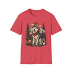 Husky Lantern T-Shirt — Retro Camping Dog Tee