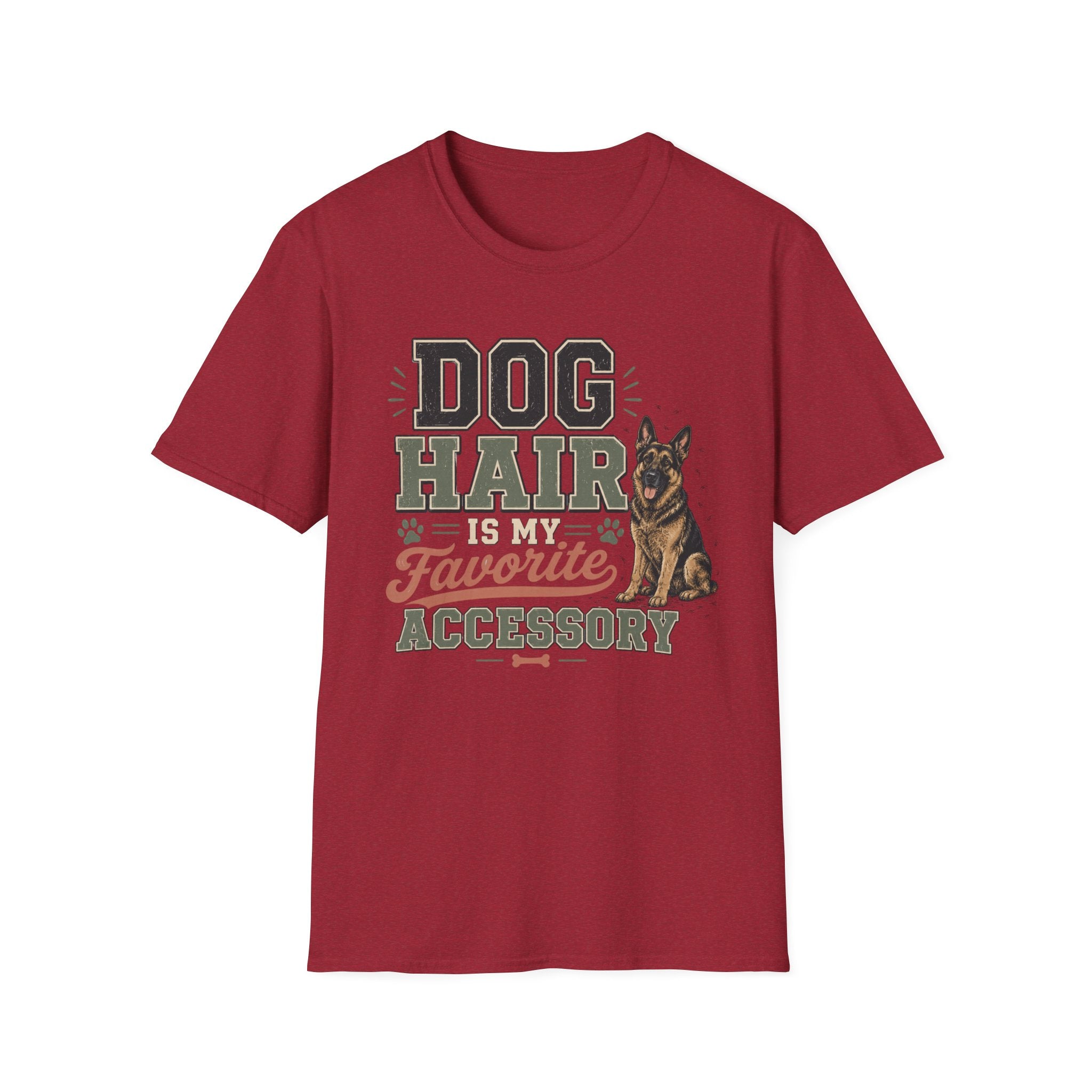 Dog Hair Is My Favorite Accessory T-Shirt — German Shepherd Pet Lover Tee