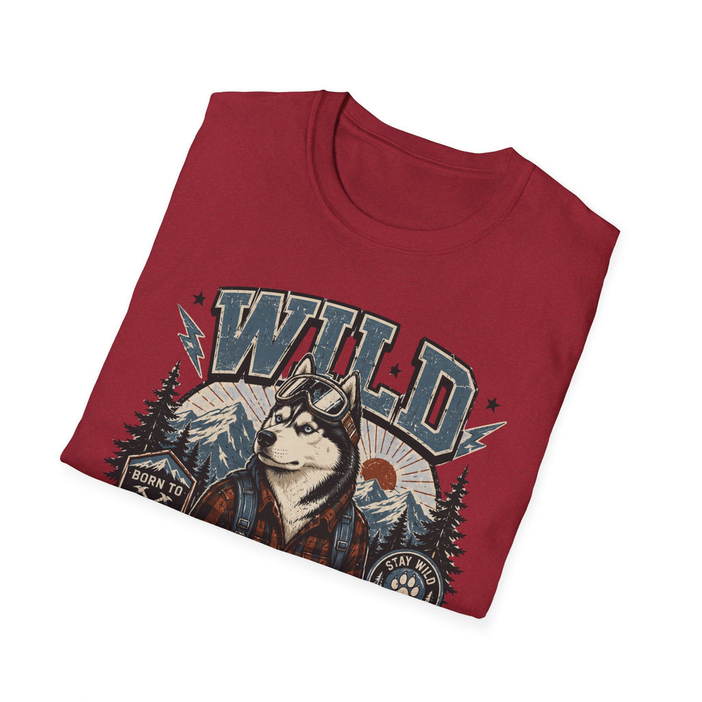 Wild & Loyal Husky T-Shirt — Vintage Mountain Dog Tee