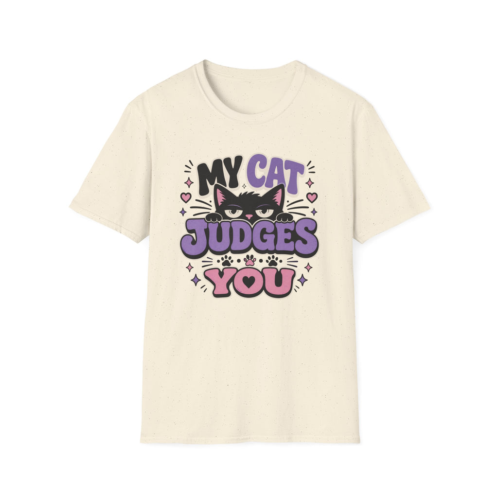 'My Cat Judges You' Cute Funny Cat Graphic Tee