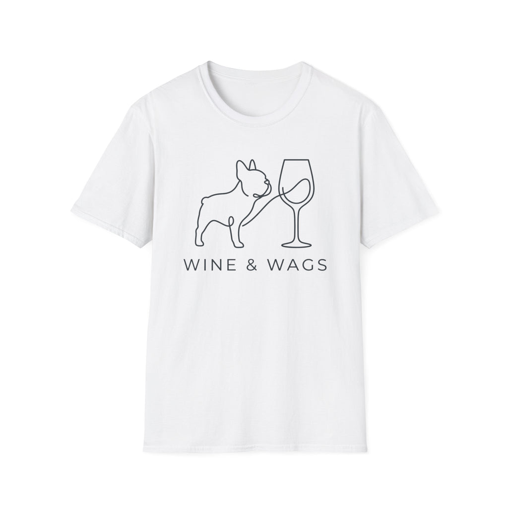 Wine & Wags T-Shirt — Dog and Wine Glass Tee