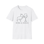 Wine & Wags T-Shirt — Dog and Wine Glass Tee