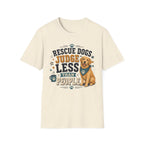 Rescue Dogs Judge Less Than People T-Shirt — Cute Golden Retriever Rescue Tee