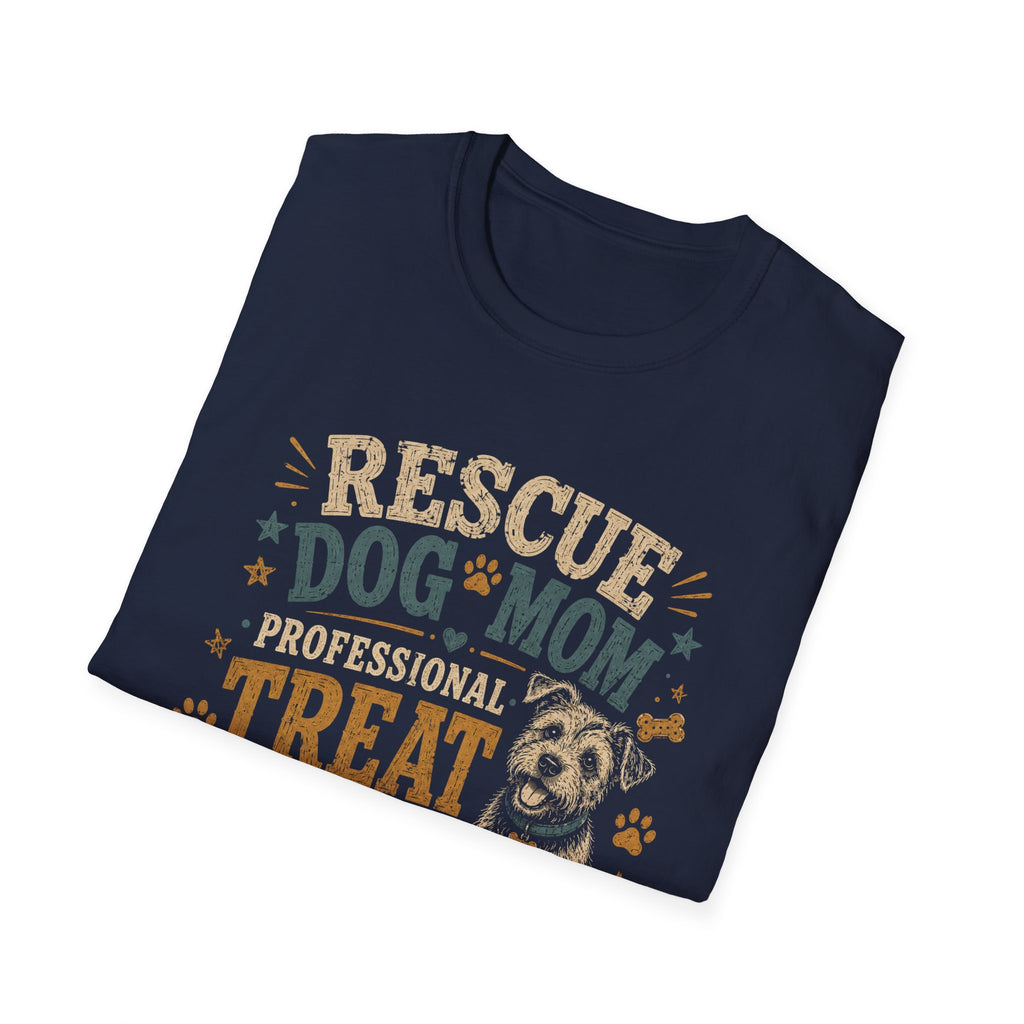 Rescue Dog Mom T-Shirt — "Professional Treat Dealer" Cute Rescue Puppy Tee
