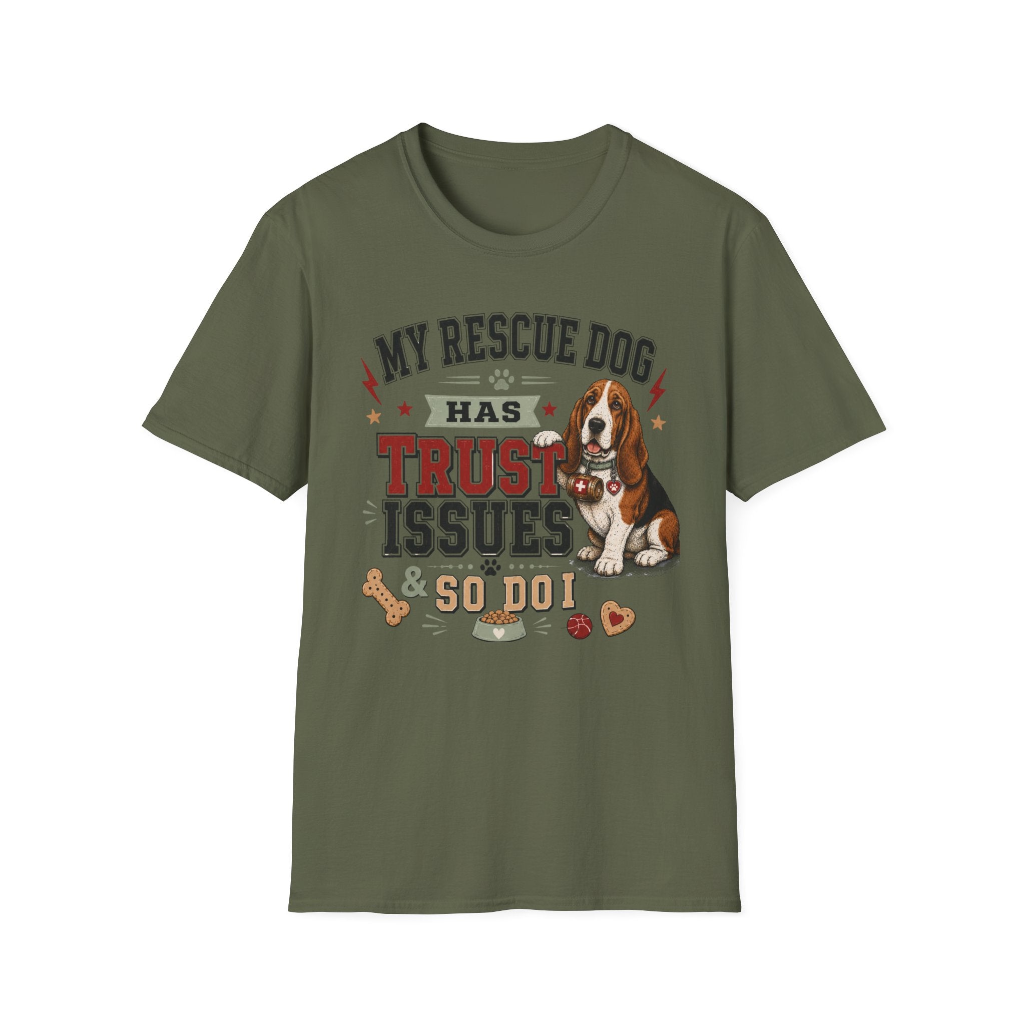 My Rescue Dog Has Trust Issues T-Shirt —Basset Rescue Dog Owner Tee