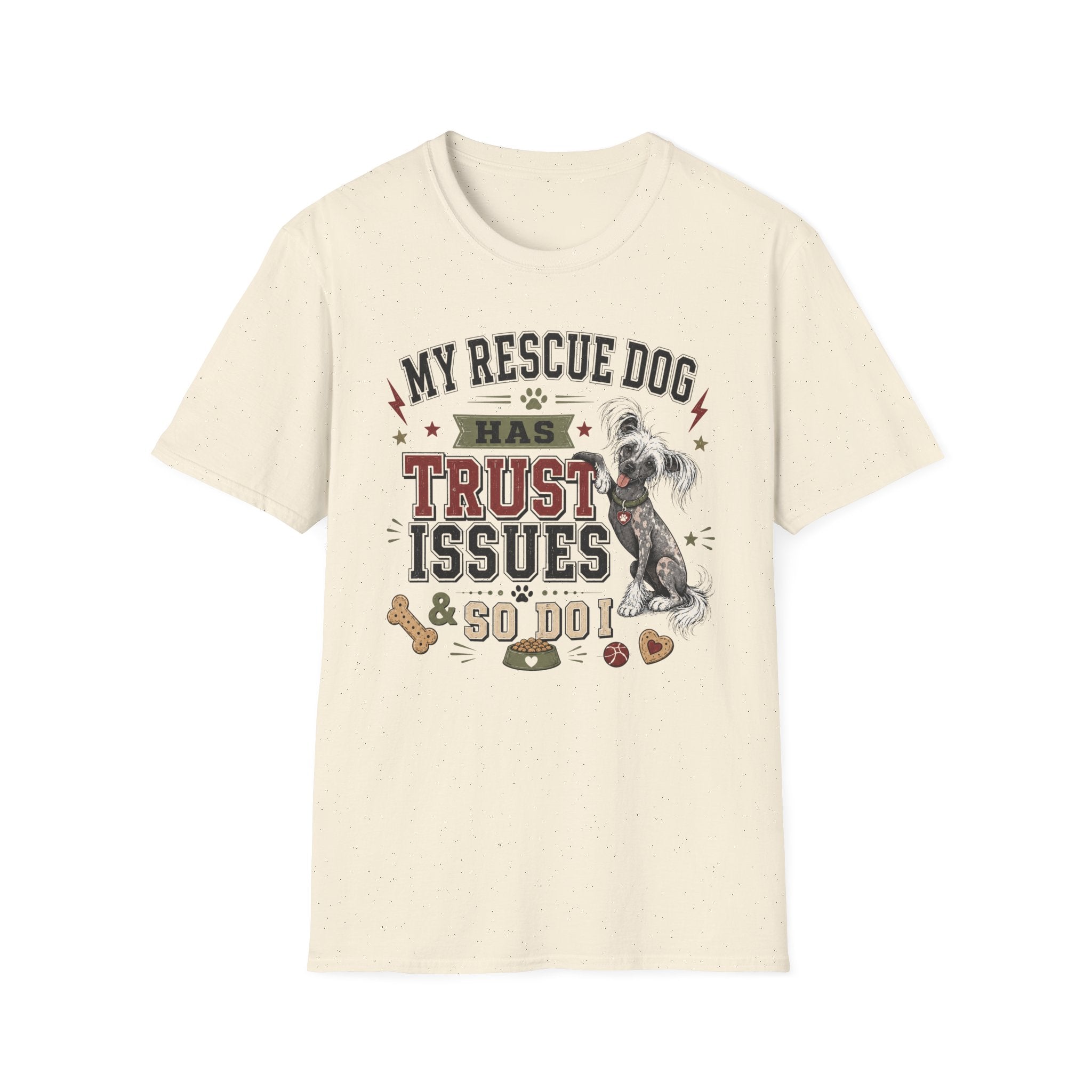 My Rescue Dog Has Trust Issues T-Shirt —Chinese Crested Rescue Dog Owner Tee