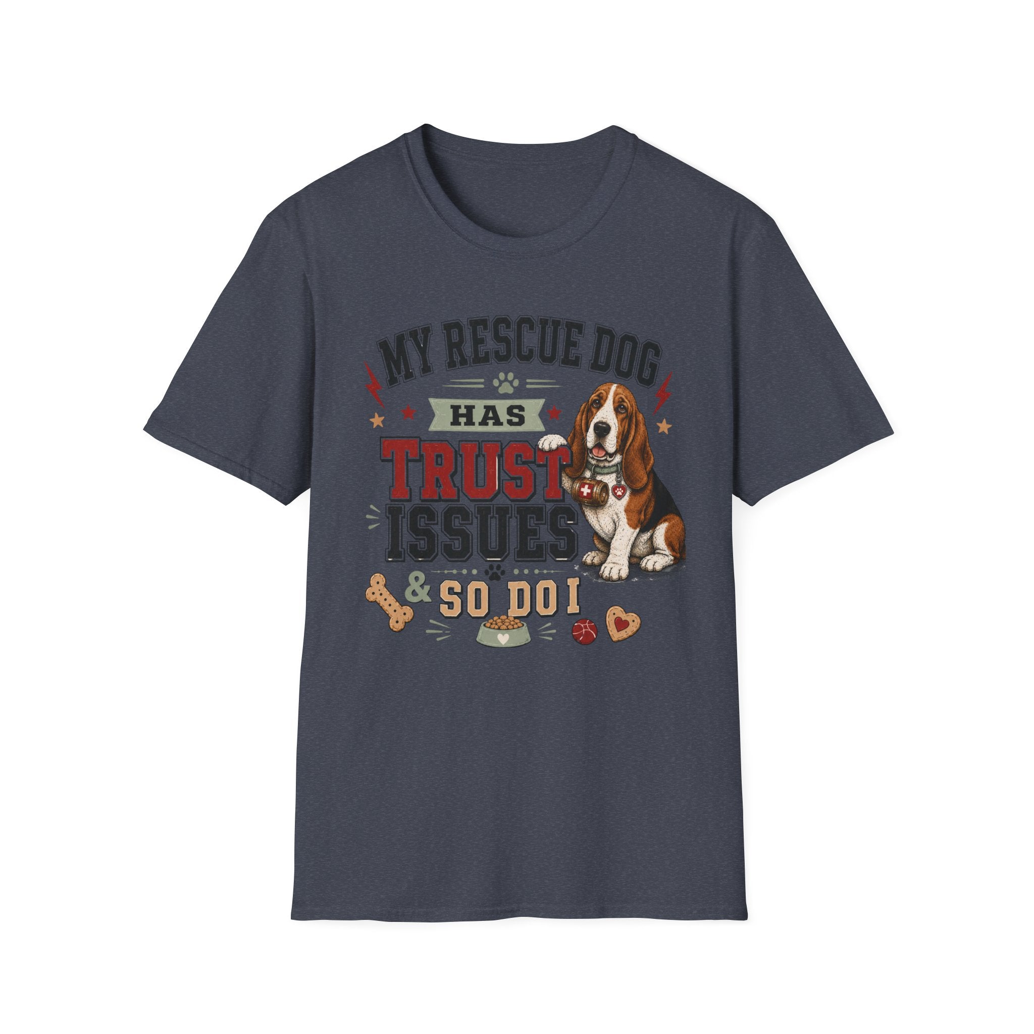 My Rescue Dog Has Trust Issues T-Shirt —Basset Rescue Dog Owner Tee
