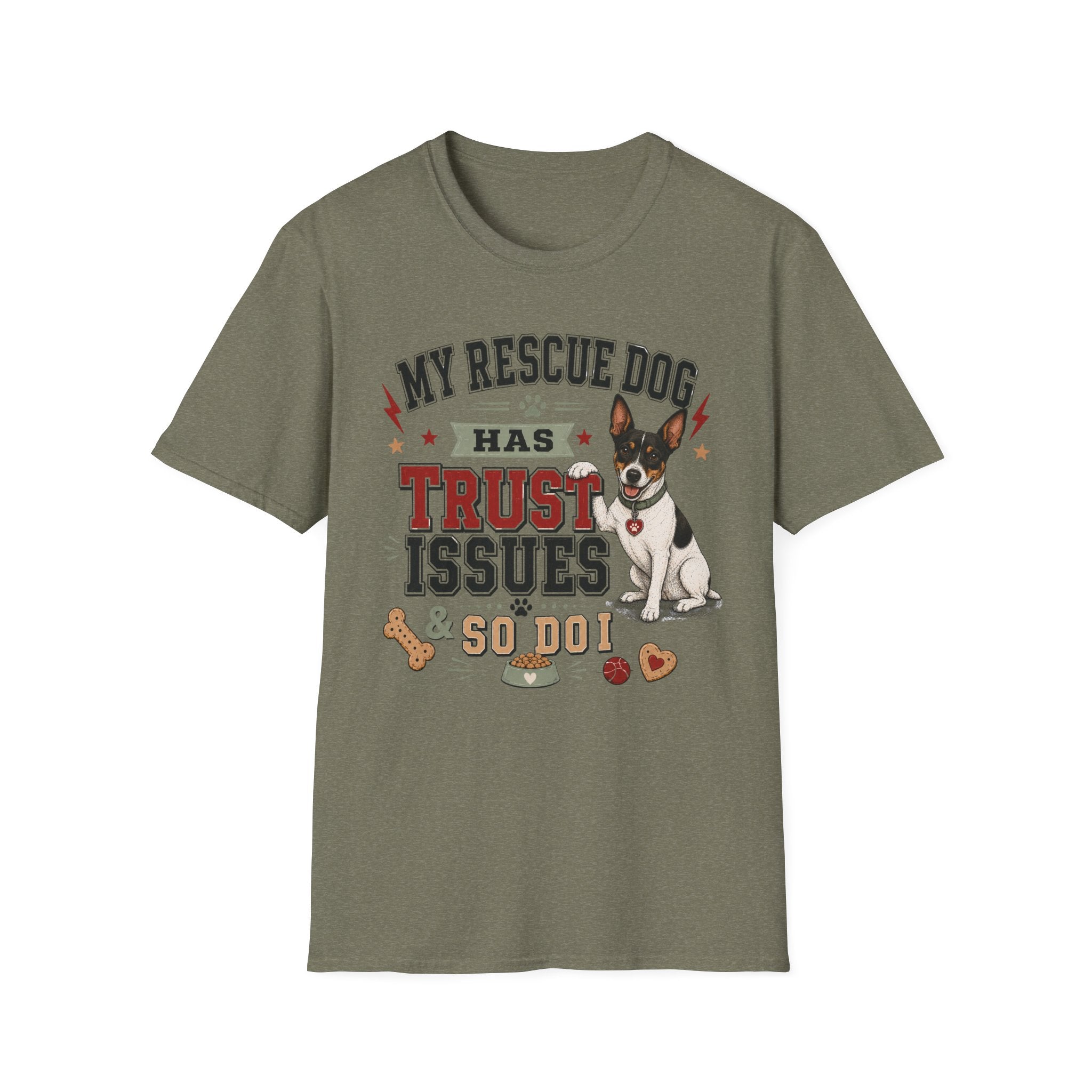 My Rescue Dog Has Trust Issues T-Shirt —Rat Terrier Rescue Dog Owner Tee