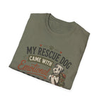 Rescue Dog T-Shirt — "My Rescue Dog Came With Emotional Baggage" Cute Adopted Pup Tee