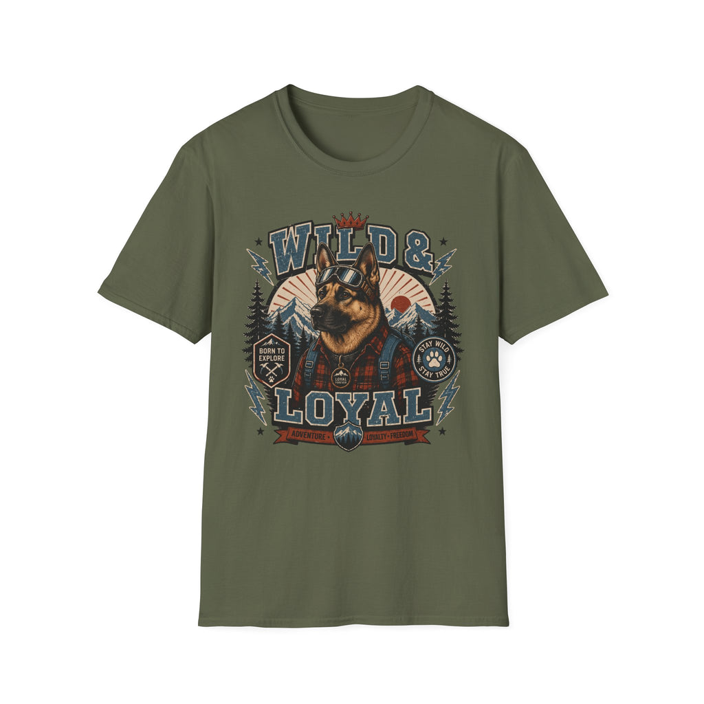Wild & Loyal German Shepherd T-Shirt — Vintage Outdoor Dog Lover Tee