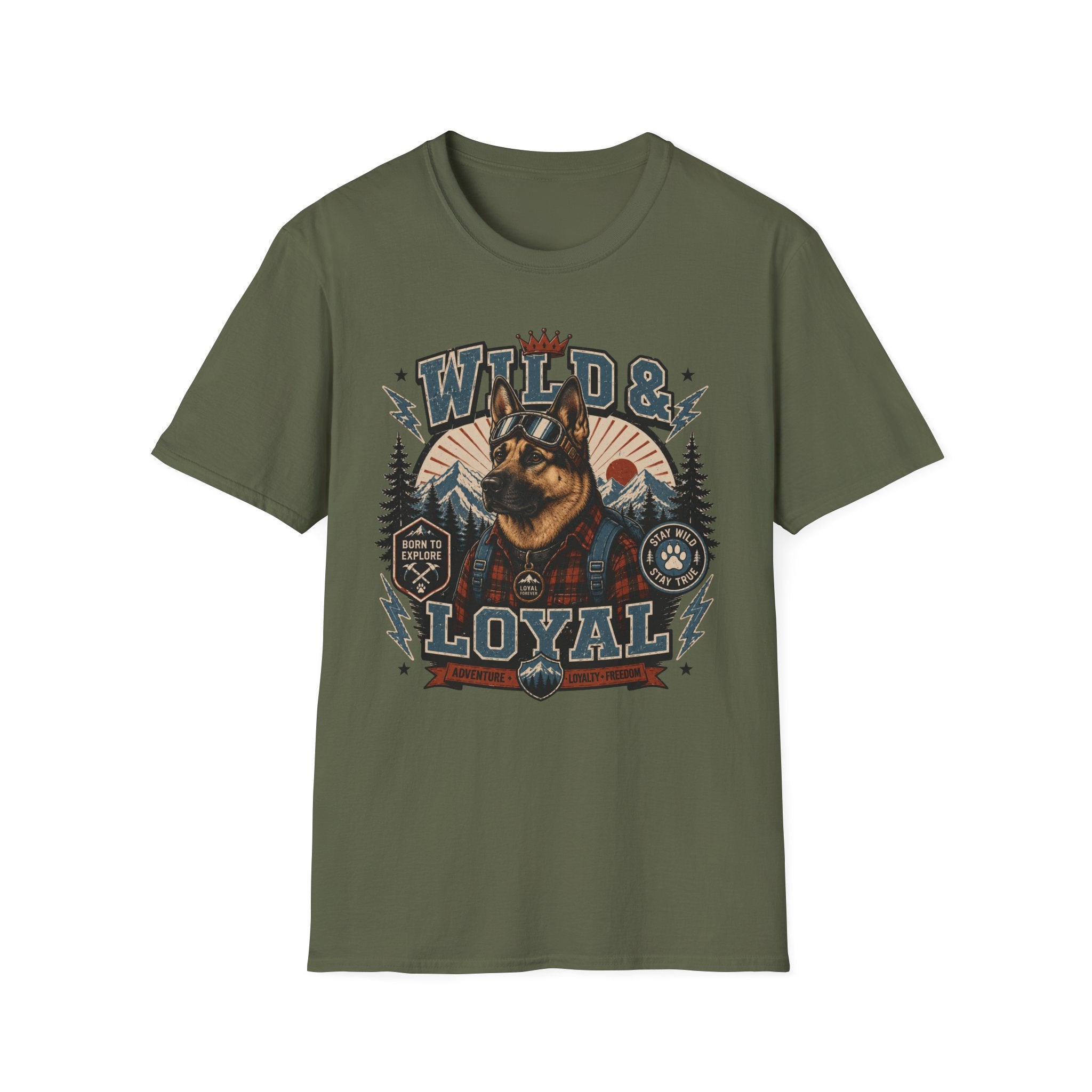Wild & Loyal German Shepherd T-Shirt — Vintage Outdoor Dog Lover Tee