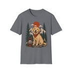 Yellow Lab Lantern T-Shirt — Retro Camping Dog Tee