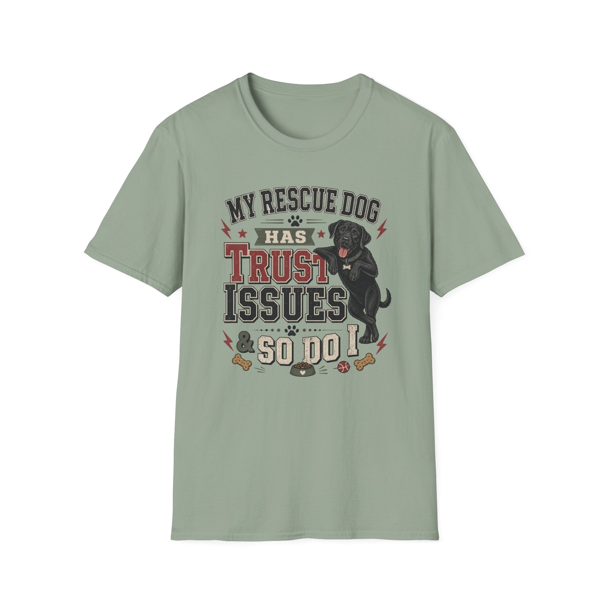 My Rescue Dog Has Trust Issues T-Shirt —Black Lab Rescue Dog Owner Tee