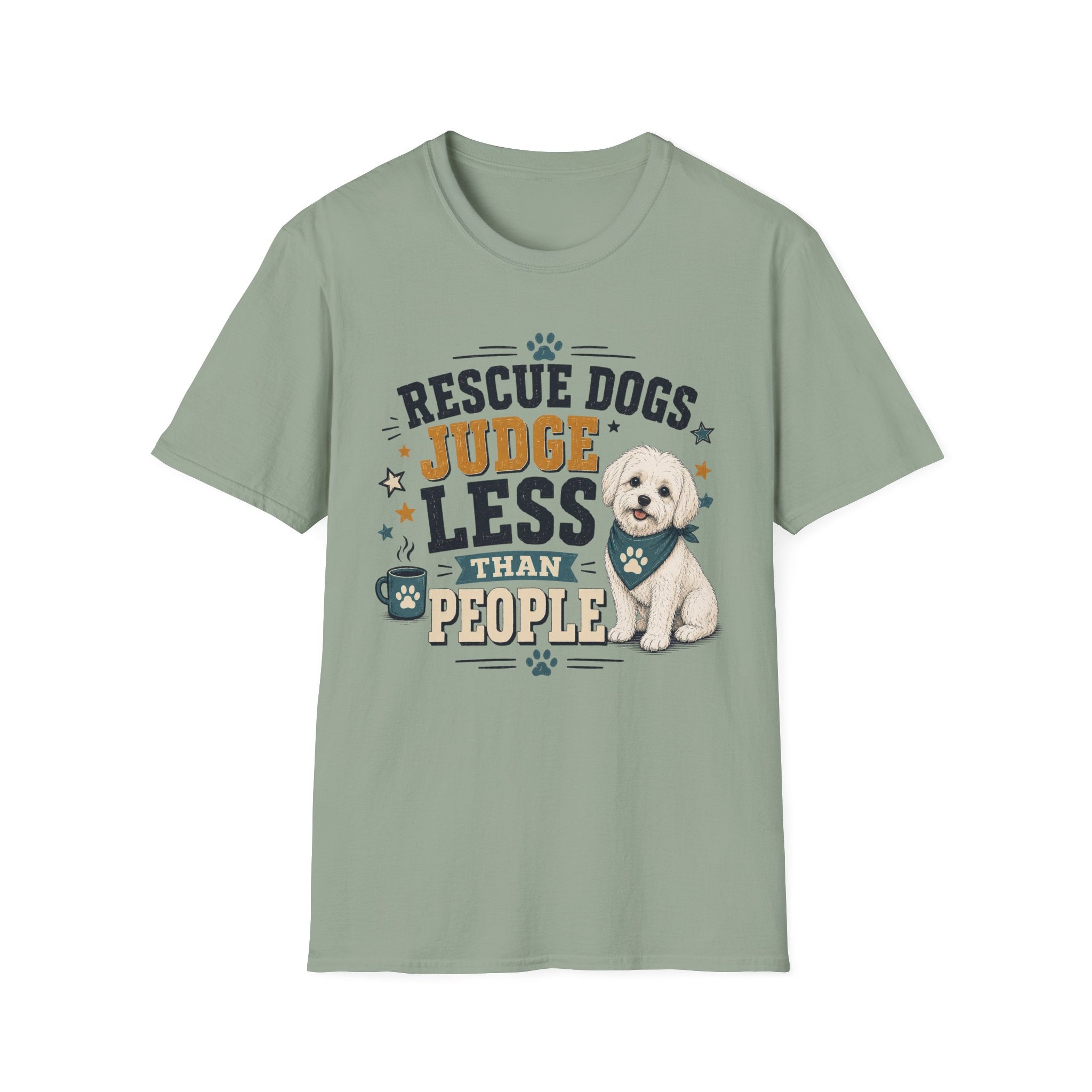 Rescue Dogs Judge Less Than People T-Shirt — Cute Shih Zhu Rescue Tee