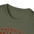 University of Barks & Spirits T-Shirt – "In Dogs We Trust" Crest Tee