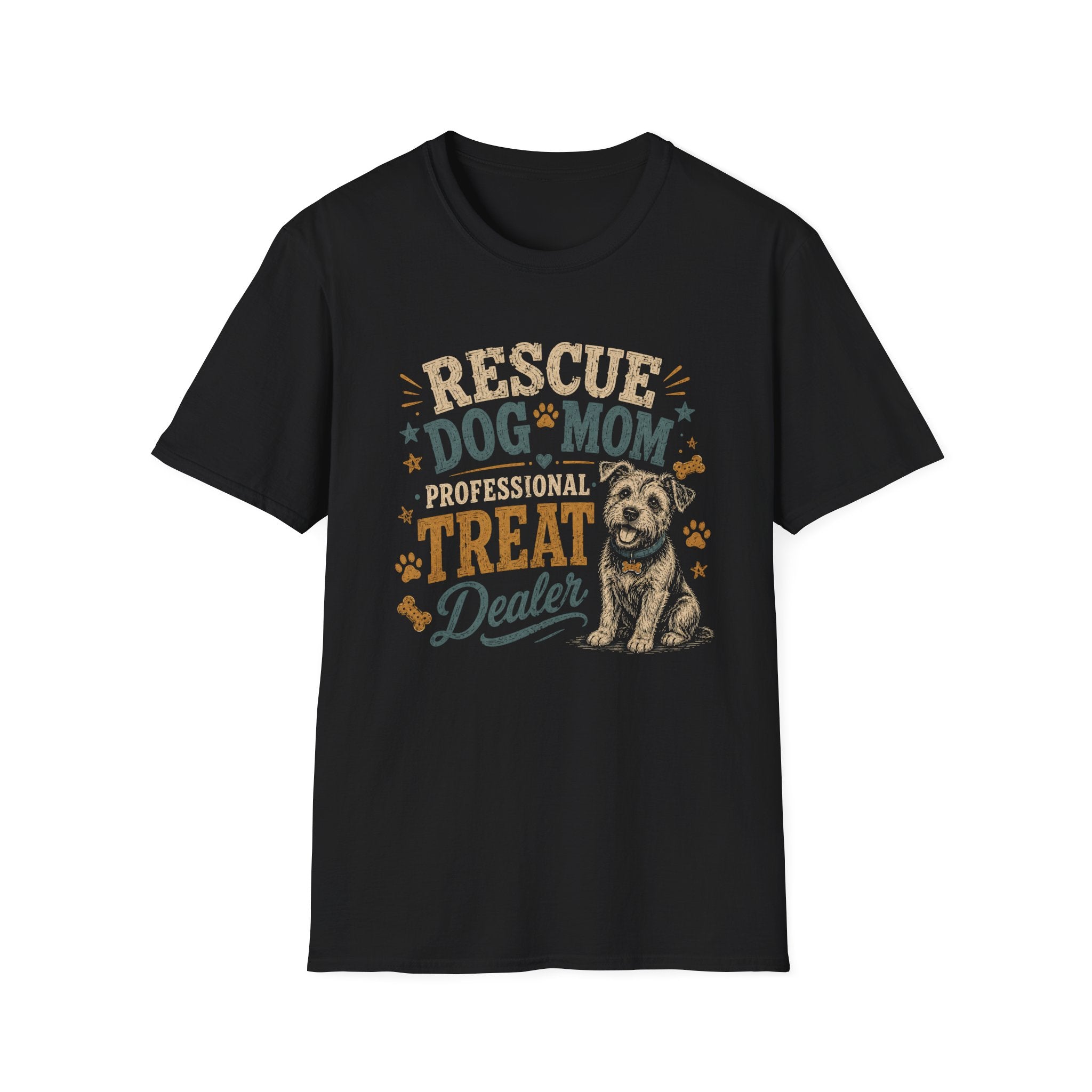 Rescue Dog Mom T-Shirt — "Professional Treat Dealer" Cute Rescue Puppy Tee