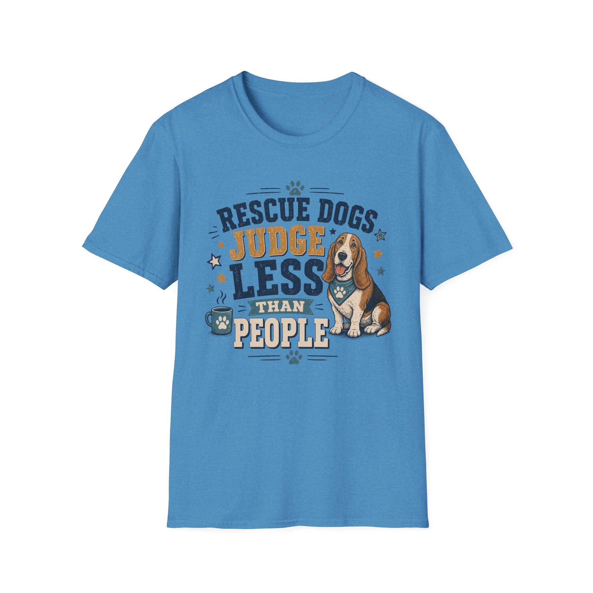 Rescue Dogs Judge Less Than People T-Shirt — Cute Basset Hound Rescue Tee