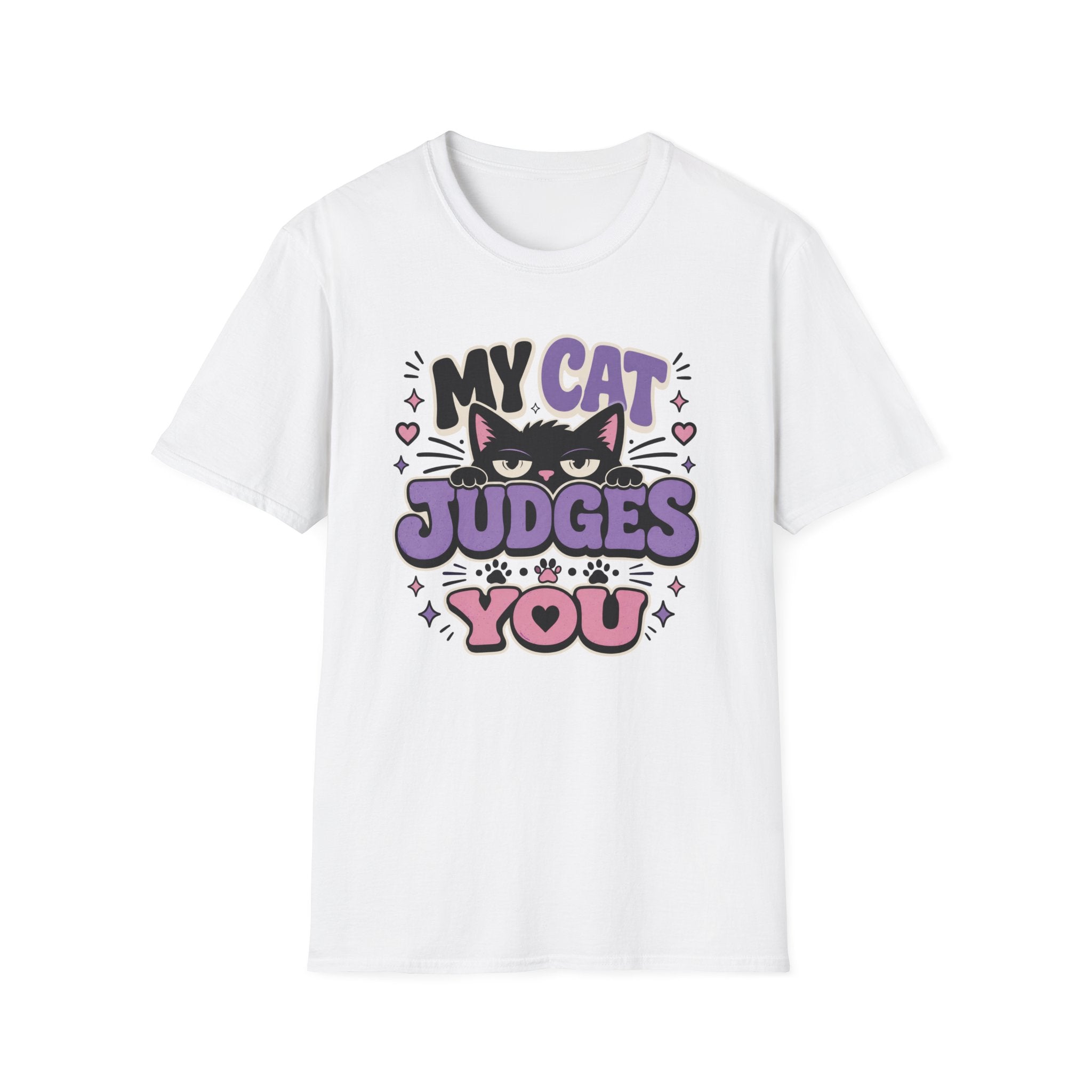 'My Cat Judges You' Cute Funny Cat Graphic Tee