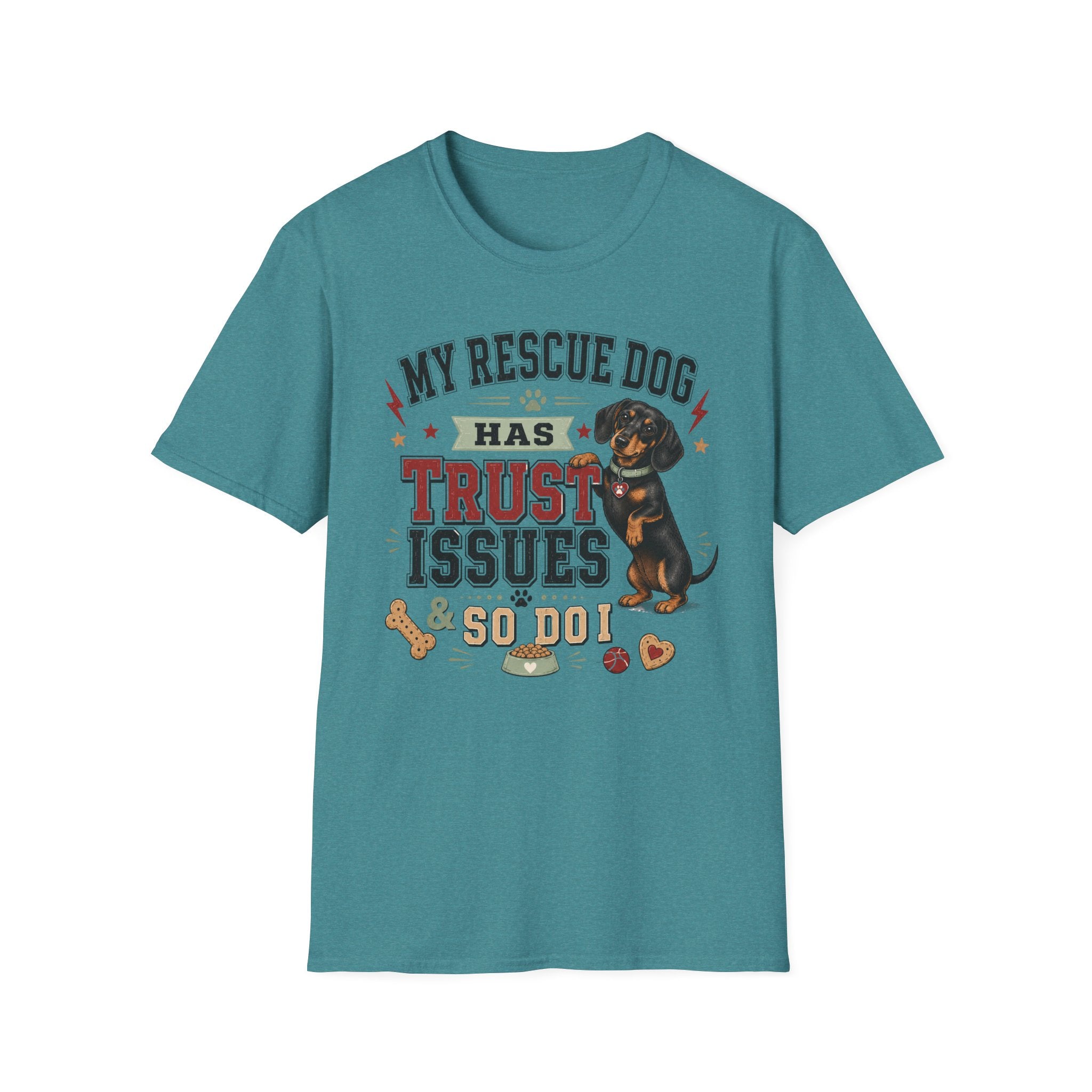 My Rescue Dog Has Trust Issues T-Shirt —Dachshund Rescue Dog Owner Tee