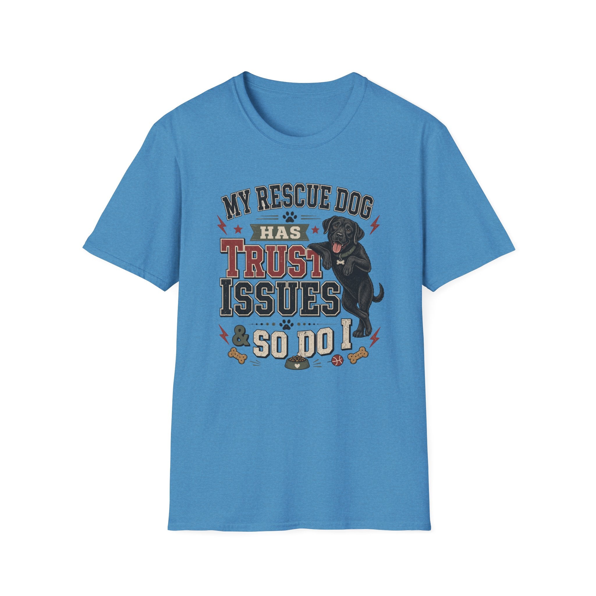 My Rescue Dog Has Trust Issues T-Shirt —Black Lab Rescue Dog Owner Tee