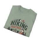 Hiking Partner Has Four Legs T-Shirt — Husky Dog Lover Outdoor Tee