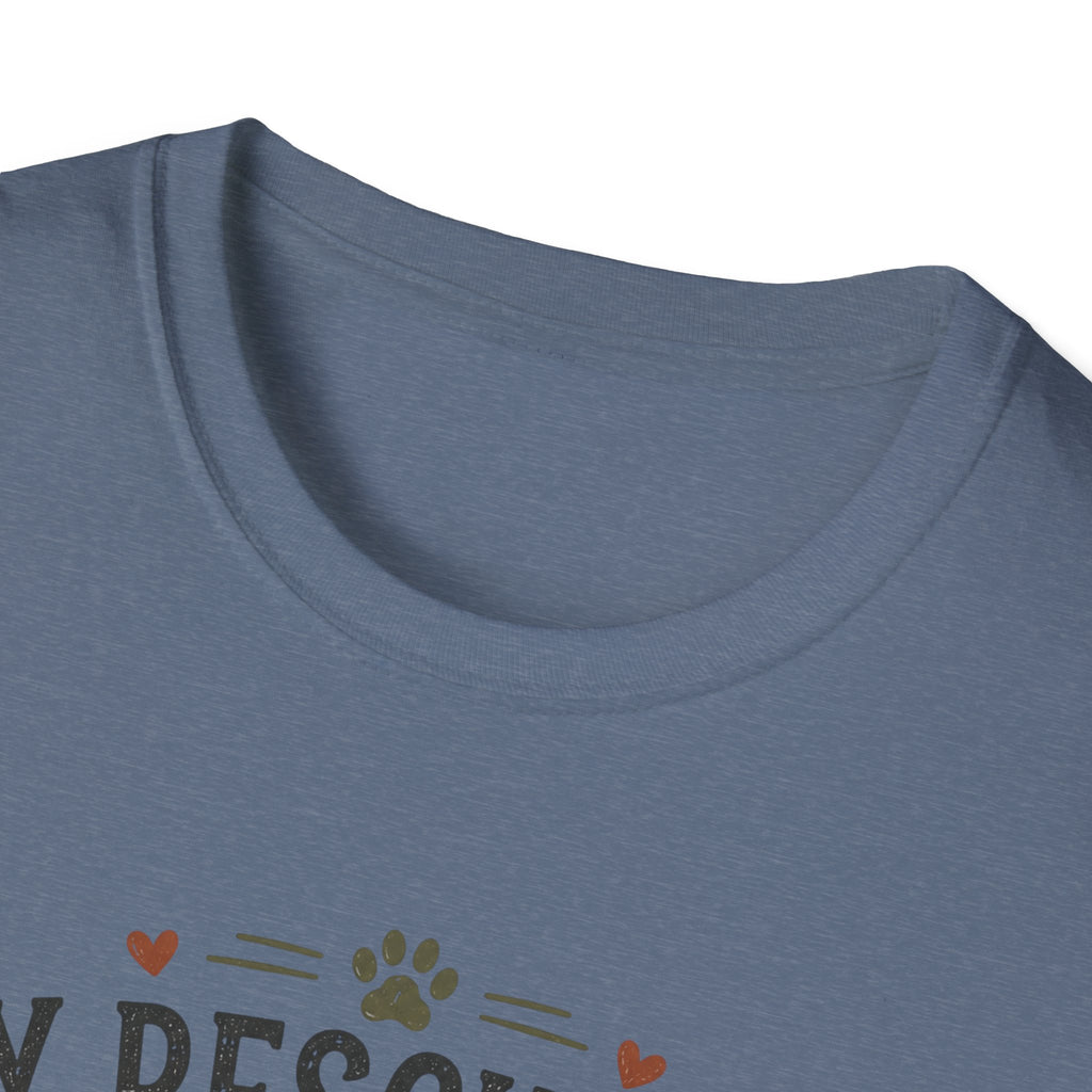 Rescue Dog T-Shirt — "My Rescue Dog Came With Emotional Baggage" Cute Adopted Pup Tee